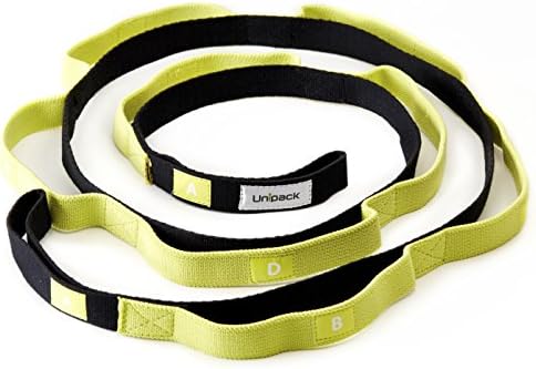 Unipack Premium Multi Loop Yoga Stretching Strap Pilates Stay at Home Exercise Band with Carrying Bag