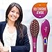 FemJolie Hair Straightening Brush Best for Beauty Styling (w/Velvet Pouch, Glove) 40W Professional Heated Ceramic Straightener Comb, Purple