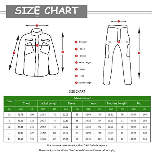 Mens Tactical Jackets and Pants Set Military Uniform Combat Camouflage Suit for Paintball Hunting