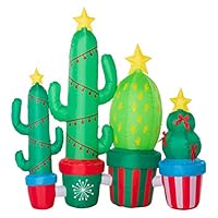 PINE AND PAINT LLC Christmas Cactus Garden Inflatable 6 Feet Tall Outdoor Yard Decoration