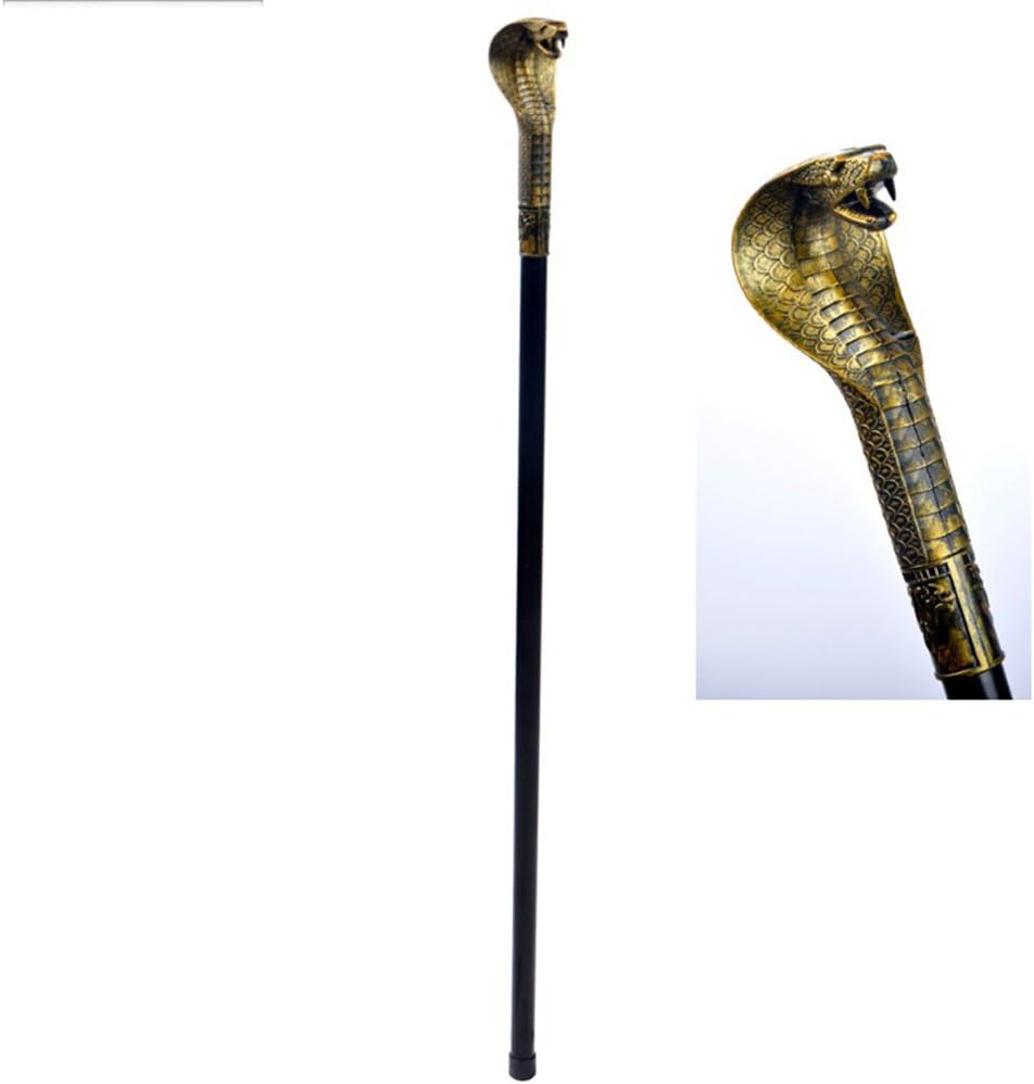 Soldier Halloween Props Golden King Scepter Snake-shaped Crutches Wand Watch Wands Forensic Old Staff (color : 2)