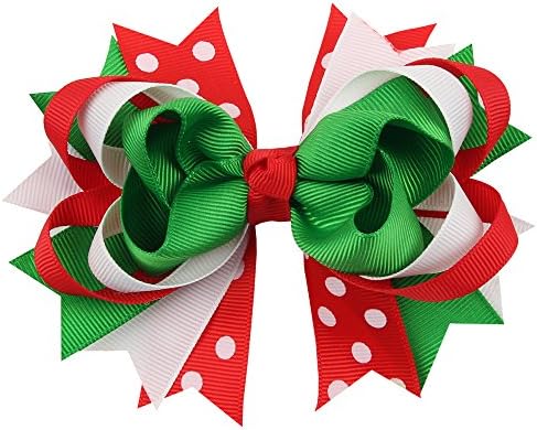 Welandtech Christmas Gift 5'' Hair Bows Baby Girl Barrettes Ribbon Clips (5#)