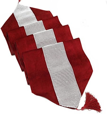 DokiDiki Flannel Table Runner Wedding Party supplies Banquet Decoration 33×210cm 13.0×82.7 inch Red