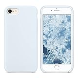 SURPHY Silicone Case Compatible for iPhone 8 iPhone 7 Case, Soft Liquid Silicone Slim Rubber Protective Phone Case Cover (with Microfiber Lining) for iPhone 7 iPhone 8 4.7", Sky Blue
