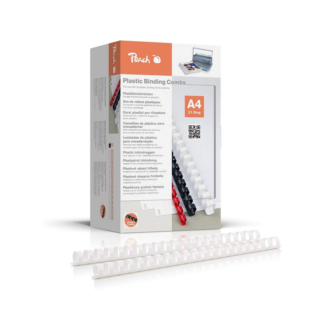 Peach Binding Combs 20 mm, white, 100-pack - PB420-01