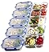 [10 SETS VALUE PACK] Two Compartment Glass Meal Prep Containers - Glass Food Storage Containers with Lids Meal Prep - LIFETIME Lids - Lunch Containers Portion Control Containers - BPA Free Containers