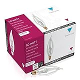 15 Pack -- 60 Watt Clear Flame Shaped Incandescent Light Bulb, Candelabra Base