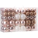 Sea Team 86-Pack Shatterproof Rose Gold Christmas Ball Ornaments Set, Assorted Multi-Sized Hanging Baubles, Xmas Tree Decorations, Seasonal Décor for Holiday Wreath Garland, Hooks Included