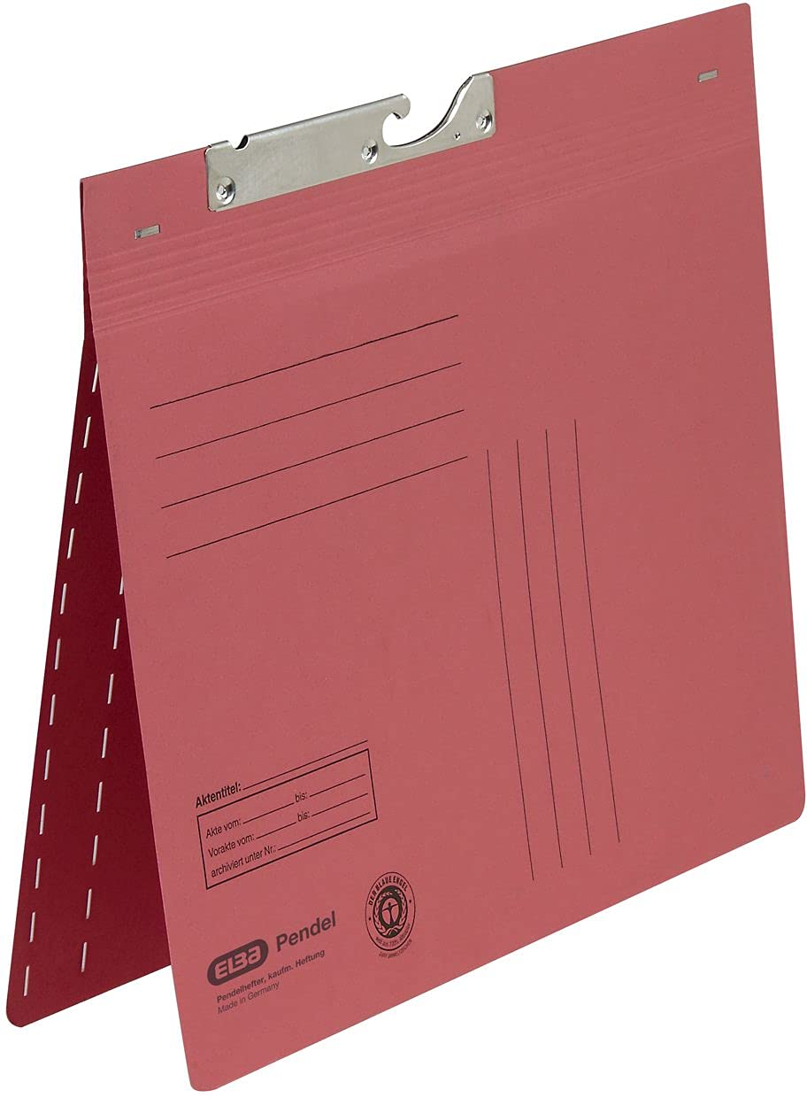 Elba 90462BL Suspension File Manila Cardboard Recycled Material 320 g/m² Commercial Binding and Slit Pack of 25 Blue Hanging Files, Manila Cardboard (RC) 320g / m² red