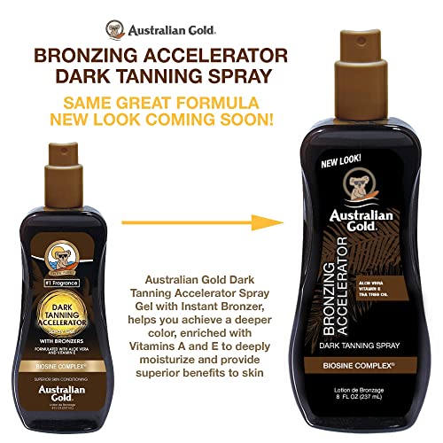 Australian Gold Dark Tanning Accelerator Spray Gel With Bronzer 8 Fl