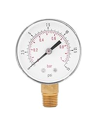 Calibre de baja presión para combustible aire aceite o agua 0 15 PSI 0 1bar BSPT Bottom Mount