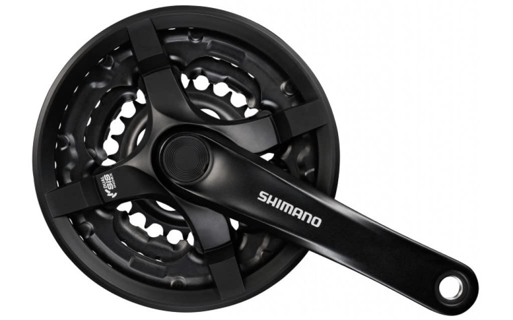 SHIMANO Unisex 4524667634041 CRANKSET 6/7/8S SHIM FC-TY501 24/34/42x170 S/MO, Black, L EU