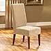 SureFit Stretch Pique Short Dining Room Chair Cover, Dining Chair Cover with Bottom Elastic for a Secure Fit, Removable & Machine Washable, Cream