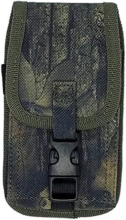Insulin Pump or Knife Carrying Case/Vertical sturdy heavy duty Pouch with Belt Clip or Belt loop double fastened with velcro and squeeze clip (PUV-555TR-Camo)