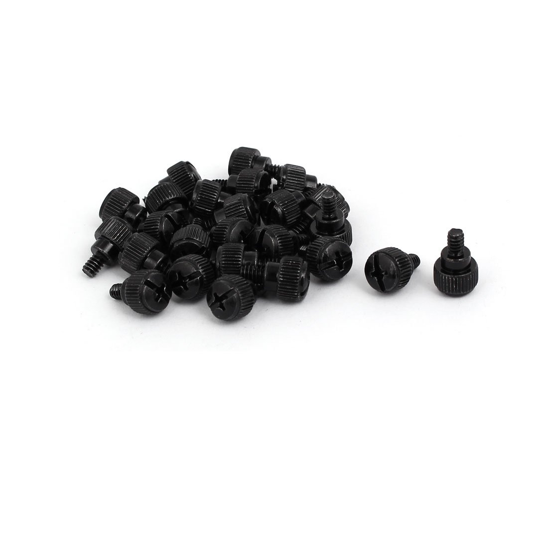 sourcing map M3.5x5mm Male Thread Metal Computer Desktop PC Case Thumb Screws Black 25pcs