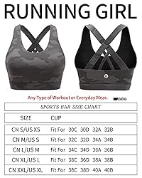 RUNNING GIRL Sports Bra for Women, Criss-Cross Back