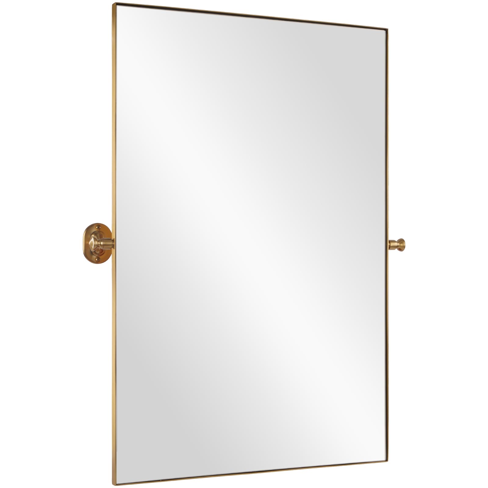 Photo 1 of bolrok Gold Pivot Bathroom Mirror 30 x 40 Inch Tilting Rectange Vanity Mirrors with Stainless Steel Frame, Adjustablle Tilt Square Brushed Gold Wall Mirror,Vertical, Easy to Install