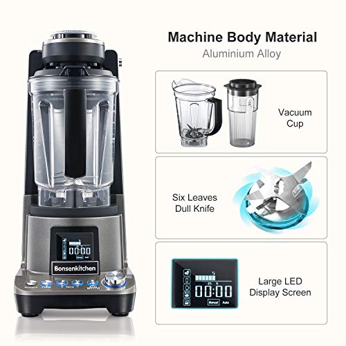 Bonsenkitchen High Speed Vacuum Blender, Multifunctional Food Processor