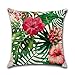 ULOVE LOVE YOURSELF Home Decorative Throw Pillow Covers Flamingo Pattern&Tropical Flower Leaves Farmhouse Summer Cushion Covers 18 X 18 Inch,4 Pack
