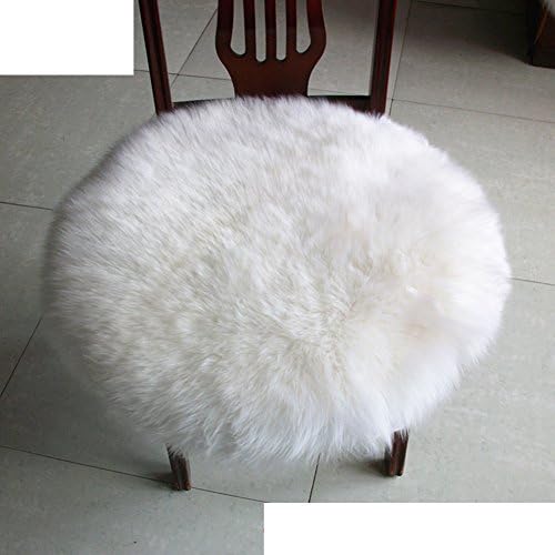 Pure wool seat cushion Round seat mat Round stool seat mat Soft and comfortable Long hair-B diameter30cm(12inch)