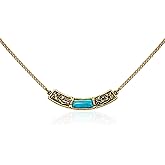 Montana West Wrangler Western Pendant Necklace for Women 14K Gold Statement Carvings Turquoise Cowgirl Vintage Jewelry