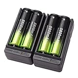 4X 5800mAh Li-ion 18650 3.7V Rechargeable Battery + 2X Smart Charger