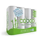 Caboo Tree Free Bamboo Toilet Paper with Septic Safe Biodegradable Bath Tissue, Eco Friendly Soft 2 Ply Sheets - 300 Sheets Per Roll, 24 Double Rolls