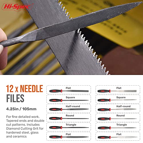 HiSpec 18 Piece Metal Hand & Needle Files Tool Set Kit. Large & Small