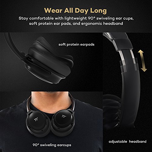 TaoTronics-Active-Noise-Cancelling-Bluetooth-Headphones-Wireless-Over-Ear-Headset-Foldable-Earphones-with-Powerful-Bass-Dual-40-mm-Drivers-25-Hour-Playtime-cVc-60-Noise-Cancelling-Built-In-Mic