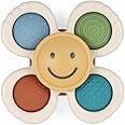 Itzy Ritzy Pop & Whirl – Fidget Spinner Travel & Bath Toy for Babies & Toddlers – Fidget w/Textured Silicone Poppers to Develop Fine Motor Skills – Sticks to Highchairs, Tables, Tubs More (Smile)