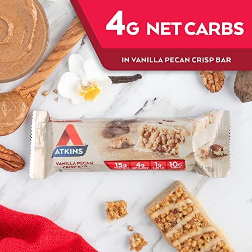 Atkins Vanilla Pecan Crisp Protein Meal Bar, High