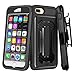 E LV Holster Case for iPhone 8 Plus/iPhone 7 Plus Case Holster Belt Clip/Kickstand Rugged Armor Holster Full Body Protective Case Cover for Apple iPhone 7 Plus/iPhone 8 Plus [Black/Black]