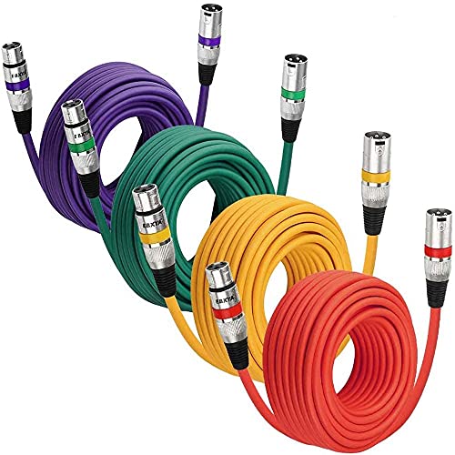 EBXYA 50 Ft XLR Microphone Cable Colored, 3 PIN DMX Cable Microphone