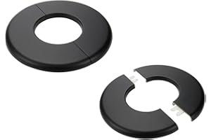 Tsnamay 2 Pcs Wall Split Flange, ABS Round Self-Adhesive Escutcheon Plate Buckles Design for 2"/51mm Diameter Pipe