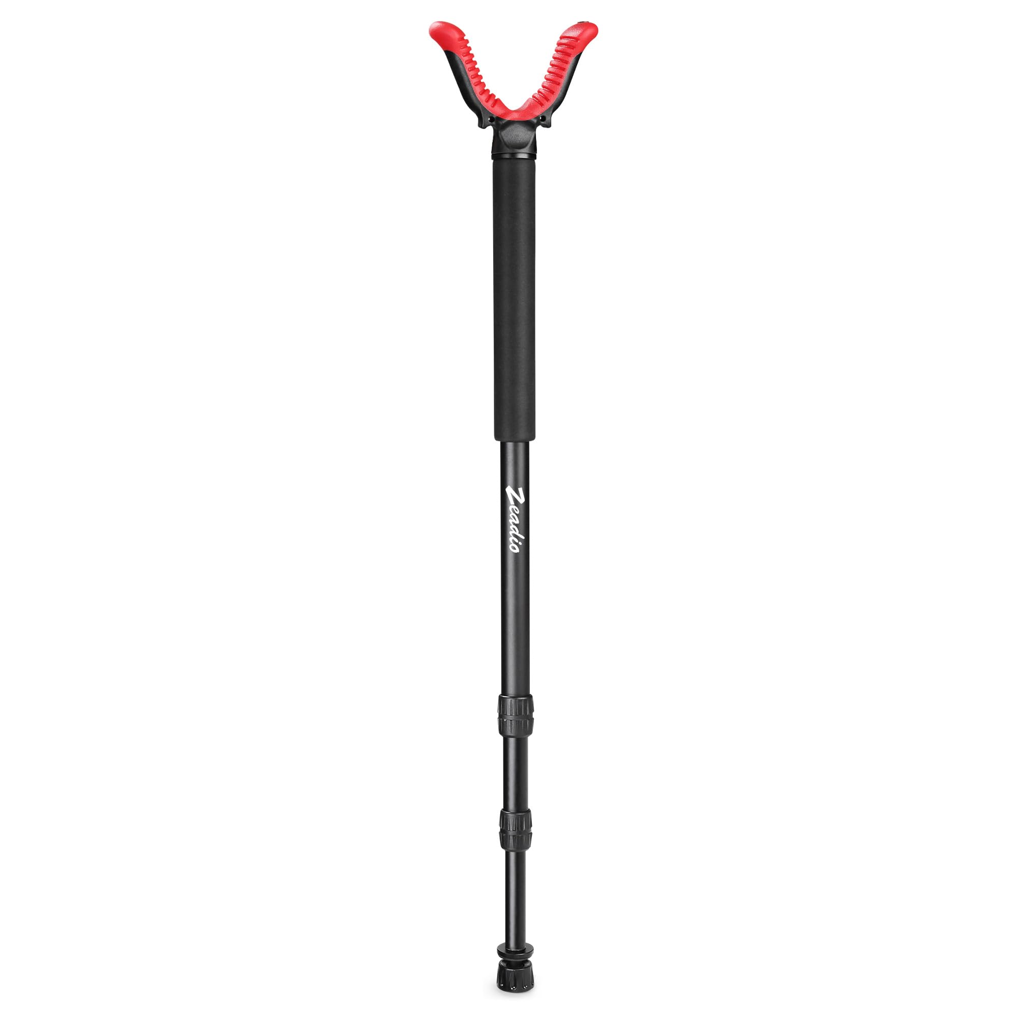 Zeadio Monopod support Stick Rest with High Density Foam Grip, Twist-Style Locking Leg, and Non-Marring V-Yoke Rest Head for Outdoor activities, 25"-51"