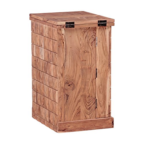 Wohnling Hausbar Lucca Massivholz Akazie Weinbar ausklappbar Vitrine Landhausstil Barschrank Aufbewahrung Flaschen und… – Bild 7