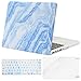 MOSISO Plastic Pattern Hard Case Only Compatible MacBook Pro (W/O USB-C) Retina 13 Inch (A1502/A1425)(W/O CD-ROM) Release 2015/2014/2013/end 2012 & Keyboard Cover & Screen Protector, White Blue Marble