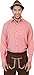 Oktoberfest German Bavarian Trachten Costume Red Plaid Shirt (Medium)