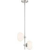 DESIGNERS FOUNTAIN Zio 2-Lights Pendant Light, 13 Inch Hanging Ceiling Fixture for Kitchen Island and Dining Room, Polished N