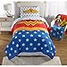 Super Soft, Convenient and Machine Washable Wonder Woman 'I'm Wonder Woman' Reversible Girls Twin/Full Comforter, Blue, Red, Yellow and White