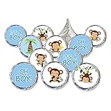Boy Monkey Baby Shower Stickers for Hershey Kisses (Set of 324)