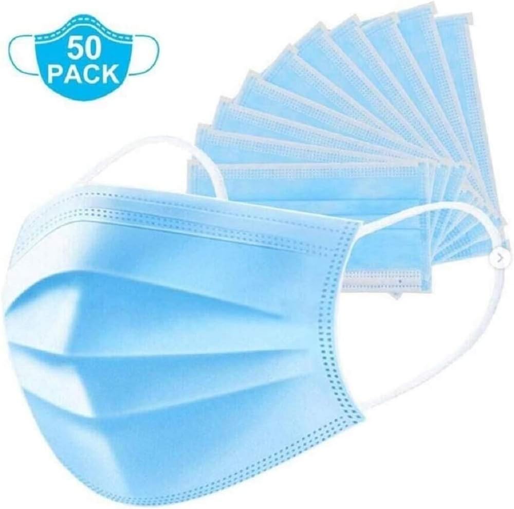 Disposable Respirators, Anti Pollution 3-Layer Respirator Activated Carbon Filters Breathable Protective Sports Respirator for Running Outdoor Activities (50 PCS)