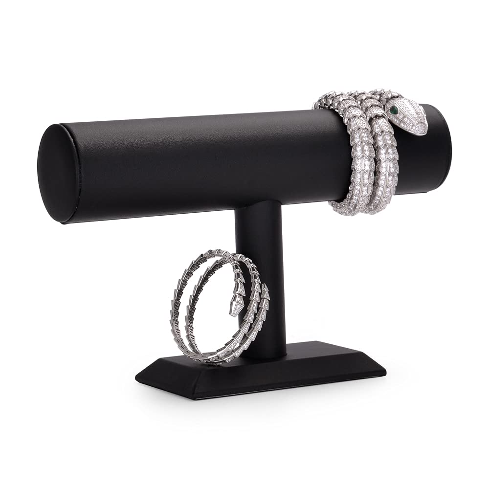 Oirlv Black Velvet T Bar Bracelet Jewellery Display Stand Showcase Home Organiser Holder Rack For Jewellery, Watches, Necklaces and Bangles