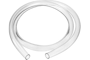Yesallwas PVC Tubing Hose 1/2" (12mm) ID X 5/8" (15mm) OD 6.5ft / 2m Clear Translucent Plastic Pipe for Water Air Pump