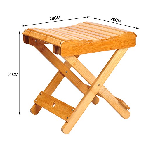 ECROCY Bamboo Folding Step Stool for Shower, Leg Shaving & Foot Rest