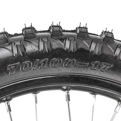 TDPRO Front 70/100-17 + Rear 90/100-14 Wheels Tires For Dirt Pit Bikes | 2.75x17 & 3.5-14 Tires and Rims Inner tubes with 15mm Bearings Motocross Off Road