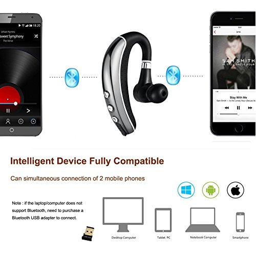Bluetooth-Headset-Wireless-Business-EarpieceERYUE-Bluetooth-41-In-Ear-Earbud-Headphone-earphone-with-MicSweatproofNoise-ReductionMute-Switch-for-Cell-Phone-Skype-Truck-DriverOfficeSports