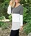 FOMANSH Womens Casual Color Block Tunic Tops Back Lace Long Sleeve T-Shirt Blouses Grey M