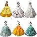 Sakiyr Doll Clothes, Doll Dresses - Quality Fashion Wedding Party Gown Outfits for Doll Xmas-Gift (6PCS-Random)