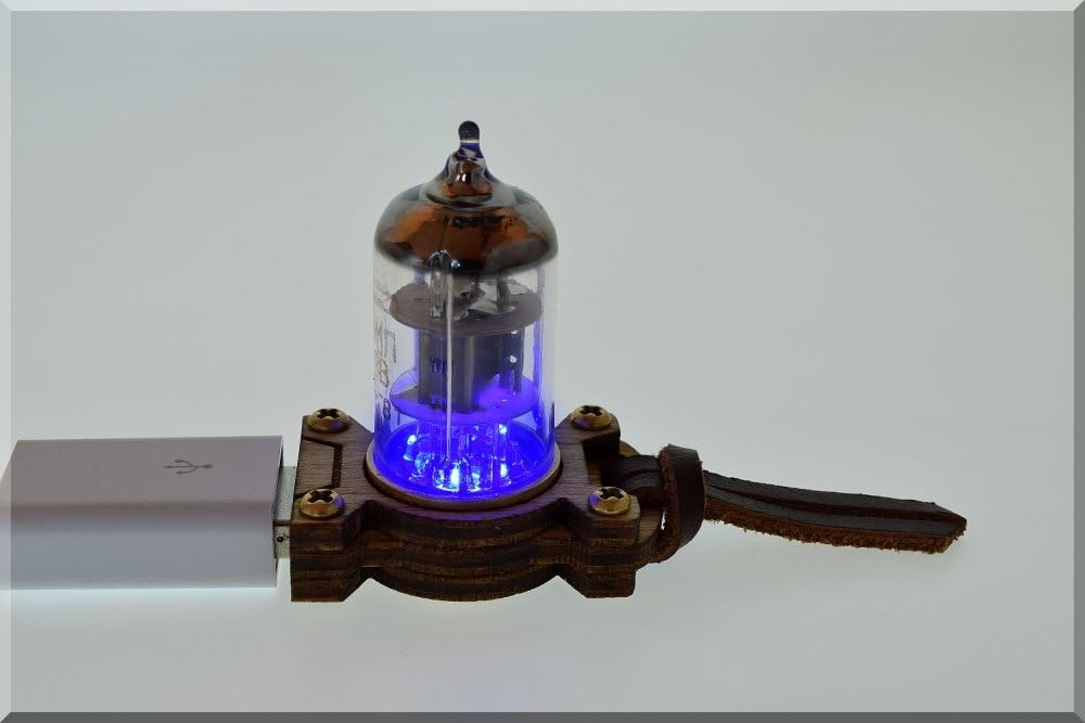 Handmade 64GB USB 3.1 Baltic birch wood Blue Pentode Radio Electron Tube Flash drive. Low-profile design, compatible with Ultra-slim devices. Steampunk/Industrial ART